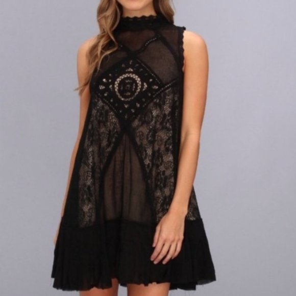 NWT - Free People One Angel Black Lace Dress - Picture 2 of 7